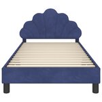 vidaXL Cadre de lit pour enfants avec tête de lit Bleu police Velours