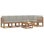 vidaXL Ensemble de canapés d'extérieur 7 Pièces Gris Naturel et Clair