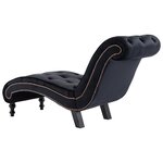 vidaXL Chaise longue Noir Velours