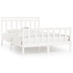 vidaXL Cadre de lit Blanc Bois de pin massif 160x200 cm