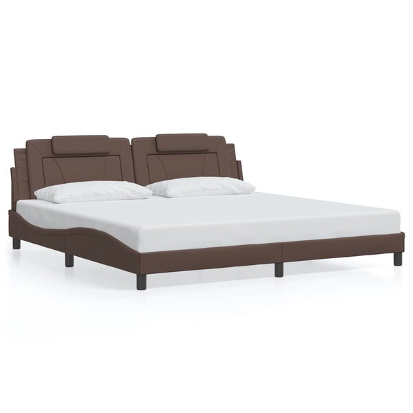 vidaXL Cadre de lit sans matelas marron 200x200 cm similicuir