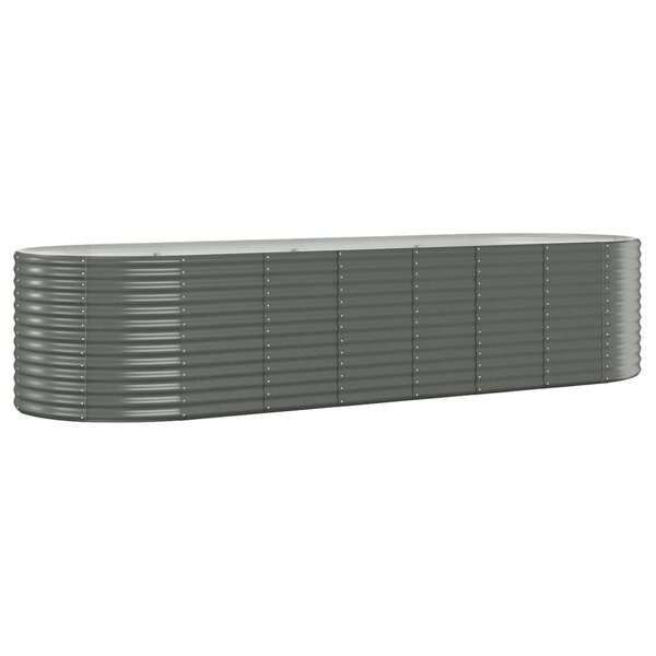 vidaXL Lit surélevé de jardin Acier galvanisé 322x100x68cm gris