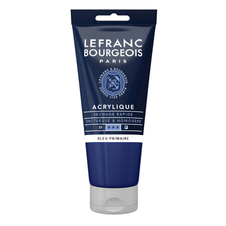 Peinture acrylique en tube bleu primaire 80ml lefranc & bourgeois