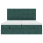 vidaXL Cadre de lit ottoman avec matelas vert foncé 200x200 cm velours
