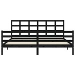 vidaXL Cadre de lit sans matelas noir 200x200 cm bois massif