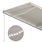 vidaXL Auvent automatique avec capteur de vent et LED 3 5x2 5 m Crème