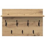 vidaXL Porte-manteau mural chêne artisanal 60 x 40 x 12 cm