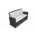Modena noir & blanc - Salon de jardin 6 pièces - Résine tressée