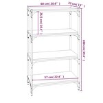 vidaXL Bibliothèque Chêne fumé 60x33x100 cm Bois d'ingénierie