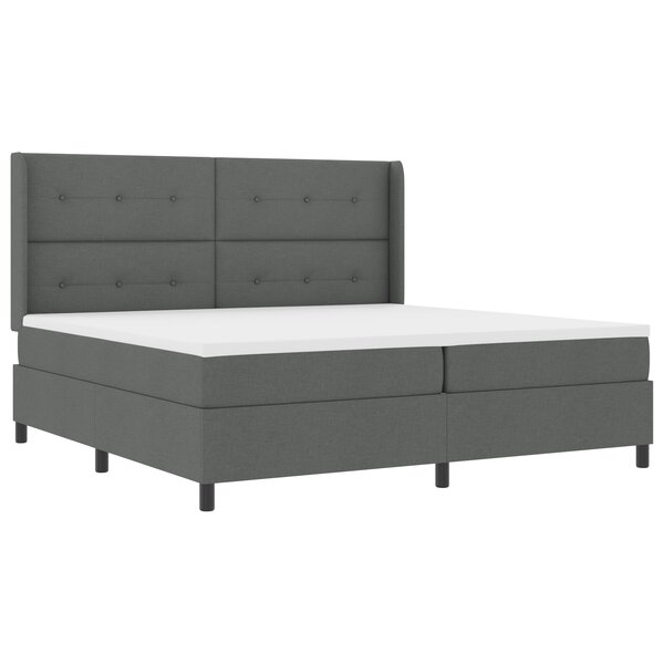 vidaXL Lit coffre avec matelas Gris foncé 200x200 cm Tissu