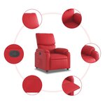 vidaXL Fauteuil inclinable Rouge Similicuir