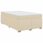 vidaXL Cadre de lit avec matelas Crème 120 x 200 cm tissu