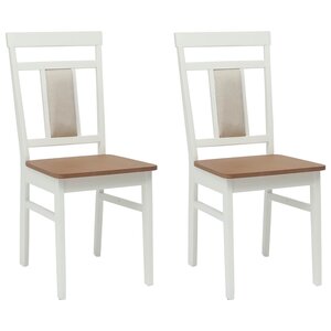vidaXL Chaise de salle à manger 2 Pièces Blanc et Naturel