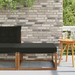 vidaXL Pouf d'Extérieur Bois d'acacia massif et Textilène Naturel