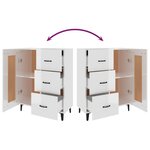 vidaXL Buffet Blanc brillant 69 5x34x90 cm Bois d'ingénierie