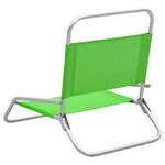 vidaXL Chaises de plage pliables lot de 2 Vert Tissu
