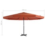 vidaXL Parasol d'extérieur avec mât en aluminium 500 cm terre cuite