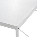 Bureau avec étagères poste de travail table de bureau panneau de fibre de bois mélaminé et métal 122 x 120 x 64 cm blanc 03_0001139
