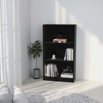vidaXL Bibliothèque 3 niveaux Noir 60x24x109 cm Bois d'ingénierie