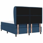 vidaXL Lit à ressorts avec matelas Bleu 140 x 200 cm tissu