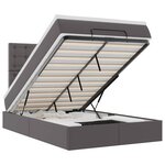 VidaXL Cadre de lit ottoman avec matelas gris 120x190 cm similicuir