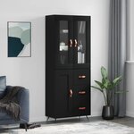 vidaXL Buffet haut Noir 69 5x34x180 cm Bois d'ingénierie