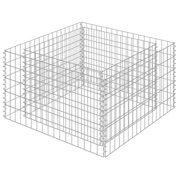vidaXL Lit surélevé à gabion Acier galvanisé 90x90x50 cm