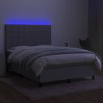 vidaXL Sommier à lattes de lit et matelas et LED Gris clair 140x200 cm