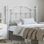 vidaXL Tête de lit métal blanc 100 cm
