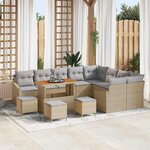 vidaXL Ensemble de canapé de jardin 13 Pièces Beige  Gris clair