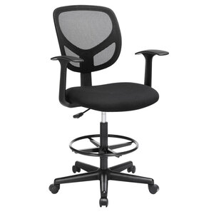 Fauteuil de bureau siège ergonomique tabouret avec repose-pieds réglable en hauteur pivotant sur 360° pour bureau debout noir 12_0005903