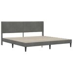 vidaXL Cadre de lit avec matelas Gris foncé 200 x 200 cm Velours