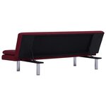 Vidaxl canapé-lit avec deux oreillers rouge bordeaux polyester