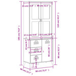 vidaXL Buffet VIKEN gris anthracite 80x40x190 cm bois massif de pin