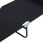 Bain de soleil pliable transat inclinable 4 positions chaise longue de lecture 3 coussins fournis noir