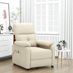 vidaXL Fauteuil de massage Crème Tissu