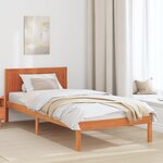 vidaXL Cadre de Lit Marron Ciré Bois de pin massif 90 x 190 cm Durable