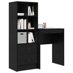 vidaXL Bureau avec tiroir avec étagère avec stockage 2 Pièces Chêne noir