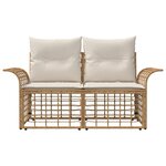 vidaXL Loveseat d'extérieur 2 Pièces Blanc Naturel et Crème polyrotin