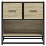 vidaXL Table de chevet chêne sonoma 60x31x60 cm bois ingénierie métal