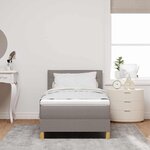 vidaXL Lit à ressorts avec matelas Taupe 100 x 200 cm tissu