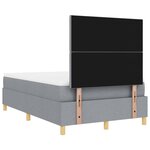 vidaXL Lit à ressorts avec matelas Gris clair 120 x 200 cm tissu