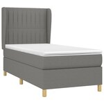 vidaXL Sommier à lattes de lit et matelas Gris foncé 90x190 cm Tissu