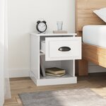 vidaXL Tables de chevet 2 Pièces blanc brillant 39x39x47 5 cm