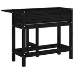 vidaXL Jardinière de jardin avec dessus pliable noir bois pin massif