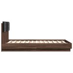 vidaXL Cadre de lit tête de lit et lumières LED chêne marron 135x190cm