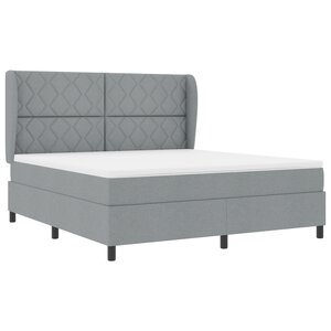 Lit à ressort vidaXL avec matelas - Gris clair  180x200 cm  Tissu
