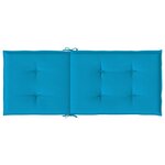 vidaXL Coussins de chaise de jardin à dossier haut lot de 2 bleu tissu