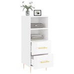 vidaXL Buffet Blanc brillant 34 5x34x90 cm Bois d'ingénierie