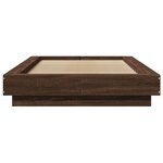 vidaXL Cadre de lit avec lumières LED chêne marron 90x200 cm